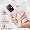 For Xiaomi Mi 11T / Mi 11T Pro Electroplating Marble IMD TPU Phone Case(Rose Gold 005)