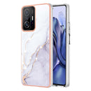 For Xiaomi Mi 11T / Mi 11T Pro Electroplating Marble IMD TPU Phone Case(White 006)
