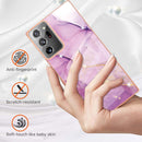 For Samsung Galaxy Note20 Ultra Electroplating Marble IMD TPU Phone Case(Purple 001)