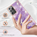 For Samsung Galaxy Note20 Ultra Electroplating Marble IMD TPU Phone Case(Purple 002)