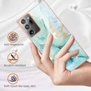 For Samsung Galaxy Note20 Ultra Electroplating Marble IMD TPU Phone Case(Green 003)