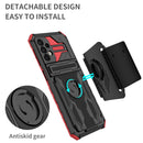 For Samsung Galaxy A32 5G Kickstand Detachable Armband Phone Case(Red)