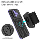 For Samsung Galaxy A32 5G Kickstand Detachable Armband Phone Case(Purple)