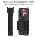For Samsung Galaxy S21 FE 5G Kickstand Detachable Armband Phone Case(Pink)