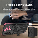 For Samsung Galaxy S21 FE 5G Kickstand Detachable Armband Phone Case(Pink)