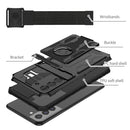 For Samsung Galaxy S21 FE 5G Kickstand Detachable Armband Phone Case(Black)