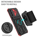 For Samsung Galaxy S21 FE 5G Kickstand Detachable Armband Phone Case(Red)