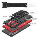 For Samsung Galaxy S21 FE 5G Kickstand Detachable Armband Phone Case(Red)