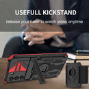 For Samsung Galaxy S21 FE 5G Kickstand Detachable Armband Phone Case(Red)