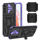 For Samsung Galaxy S21 FE 5G Kickstand Detachable Armband Phone Case(Purple)