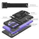 For Samsung Galaxy S21 FE 5G Kickstand Detachable Armband Phone Case(Purple)