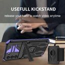 For Samsung Galaxy S21 FE 5G Kickstand Detachable Armband Phone Case(Purple)