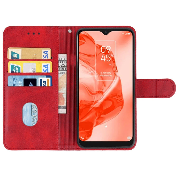 Leather Phone Case For TCL 205(Red)