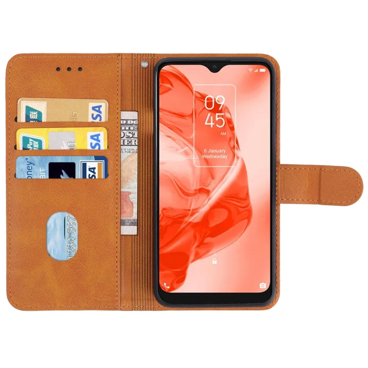 Leather Phone Case For TCL 205(Brown)