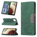 For Samsung Galaxy A12 Magnetic Splicing Leather Phone Case(Green)