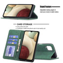 For Samsung Galaxy A12 Magnetic Splicing Leather Phone Case(Green)