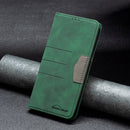 For Samsung Galaxy A12 Magnetic Splicing Leather Phone Case(Green)