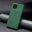For Samsung Galaxy A12 Magnetic Splicing Leather Phone Case(Green)