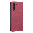 For Samsung Galaxy S21 FE 5G Magnetic Splicing Leather Phone Case(Red)