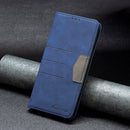 For Samsung Galaxy S21 FE 5G Magnetic Splicing Leather Phone Case(Blue)