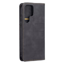 For Samsung Galaxy S22 Ultra 5G Magnetic Splicing Leather Phone Case(Black)