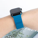 Mutural Liquid Silicone Magnetic Strap Watch Band For Apple Watch Series 7 41mm / 6&SE&5&4 40mm / 3&2&1 38mm(Blue)