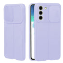 For Samsung Galaxy S21 FE 5G Litchi Texture Sliding Camshield TPU Phone Case(Light Purple)