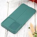 For Samsung Galaxy S21 FE 5G Litchi Texture Sliding Camshield TPU Phone Case(Dark Green)