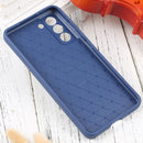 For Samsung Galaxy S21 FE 5G Litchi Texture Sliding Camshield TPU Phone Case(Blue)