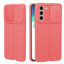 For Samsung Galaxy S21 FE 5G Litchi Texture Sliding Camshield TPU Phone Case(Red)