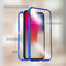 For iPhone X / XS Ultra Slim Double Sides Magnetic Adsorption Angular Frame Tempered Glass Magnet Flip Case(Black)