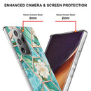For Samsung Galaxy Note20 Ultra Electroplating Splicing Marble Flower TPU Phone Case(Blue Flower)
