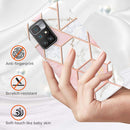 For Xiaomi Redmi 10 Electroplating Splicing Marble TPU Phone Case(Pink White)