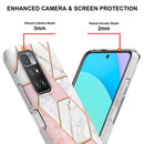 For Xiaomi Redmi 10 Electroplating Splicing Marble TPU Phone Case(Pink White)
