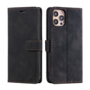 Skin Feel Anti-theft Brush Horizontal Flip Leather Phone Case For iPhone 12 / 12 Pro(Black)