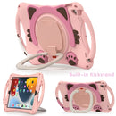 Cute Cat King Kids Shockproof EVA Protective Case with Holder & Shoulder Strap & Handle For iPad 10.2 2019 / 2020 / 2021 / Pro 10.5(Pink)