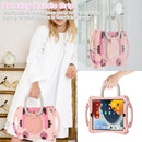 Cute Cat King Kids Shockproof EVA Protective Case with Holder & Shoulder Strap & Handle For iPad 10.2 2019 / 2020 / 2021 / Pro 10.5(Pink)