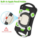 Cute Cat King Kids Shockproof EVA Protective Case with Holder & Shoulder Strap & Handle For iPad 10.2 2019 / 2020 / 2021 / Pro 10.5(Black Green)