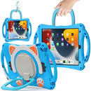 Cute Cat King Kids Shockproof EVA Protective Case with Holder & Shoulder Strap & Handle For iPad 10.2 2019 / 2020 / 2021 / Pro 10.5(Light Blue)