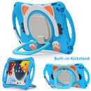 Cute Cat King Kids Shockproof EVA Protective Case with Holder & Shoulder Strap & Handle For iPad 10.2 2019 / 2020 / 2021 / Pro 10.5(Light Blue)