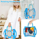 Cute Cat King Kids Shockproof EVA Protective Case with Holder & Shoulder Strap & Handle For iPad 10.2 2019 / 2020 / 2021 / Pro 10.5(Light Blue)