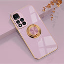 For Xiaomi Redmi Note 11 Pro 6D Electroplating Full Coverage Silicone Phone Protective Case with Magnetic Ring Holder(Light Purple)