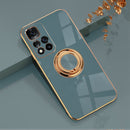 For Xiaomi Redmi Note 11 Pro 6D Electroplating Full Coverage Silicone Phone Protective Case with Magnetic Ring Holder(Grandma Ash)
