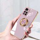 For Xiaomi Redmi Note 11 Pro 6D Electroplating Full Coverage Silicone Phone Protective Case with Magnetic Ring Holder(Grandma Ash)