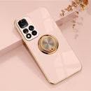 For Xiaomi Redmi Note 11 Pro 6D Electroplating Full Coverage Silicone Phone Protective Case with Magnetic Ring Holder(Light Pink)
