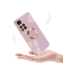 For Xiaomi Redmi Note 11 Pro 6D Electroplating Full Coverage Silicone Phone Protective Case with Magnetic Ring Holder(Light Pink)