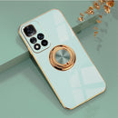 For Xiaomi Redmi Note 11 Pro 6D Electroplating Full Coverage Silicone Phone Protective Case with Magnetic Ring Holder(Light Cyan)
