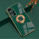 For Xiaomi Redmi Note 11 Pro 6D Electroplating Full Coverage Silicone Phone Protective Case with Magnetic Ring Holder(Dark Green)