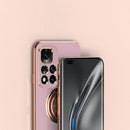 For Xiaomi Redmi Note 11 Pro 6D Electroplating Full Coverage Silicone Phone Protective Case with Magnetic Ring Holder(Dark Green)