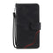For Samsung Galaxy A13 5G Three-color Stitching Calf Texture Horizontal Flip Phone Leather Case with Holder & Card Slots & Wallet(Black)